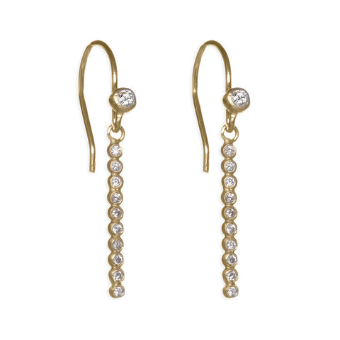 Diamond Bubble Bar Drop Earrings