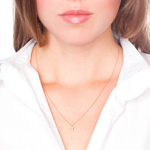 Cluster Diamond Necklace on Person