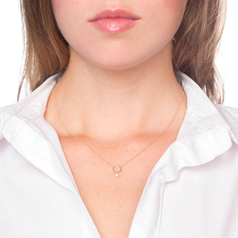 One Link Necklace with Diamond