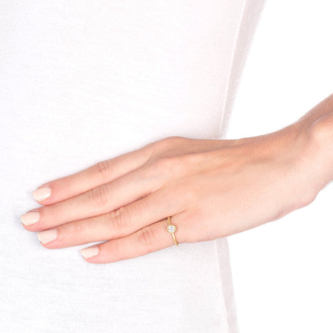 Twig Solitaire Diamond Gold Ring