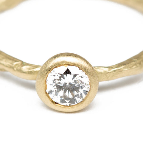 Twig Solitaire Diamond Gold Ring