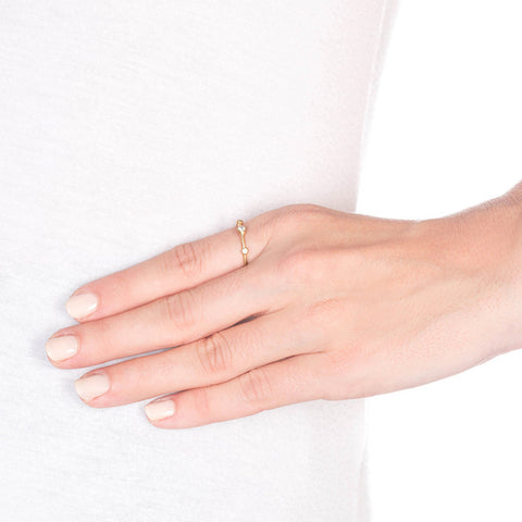 Supernova Gold Ring with Diamonds