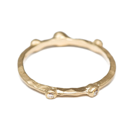 Supernova Gold Ring with Diamonds