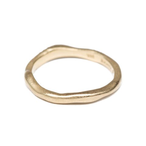 Wavy Gold Band With Diamonds