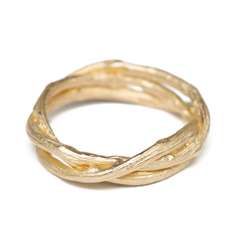 Woven Branches Gold Band