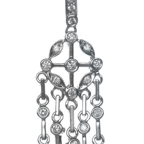 Diamond Chandelier Earrings Close Up
