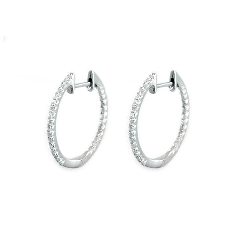 White Gold Diamond Hoops