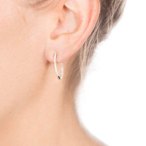 White Gold Diamond Hoops