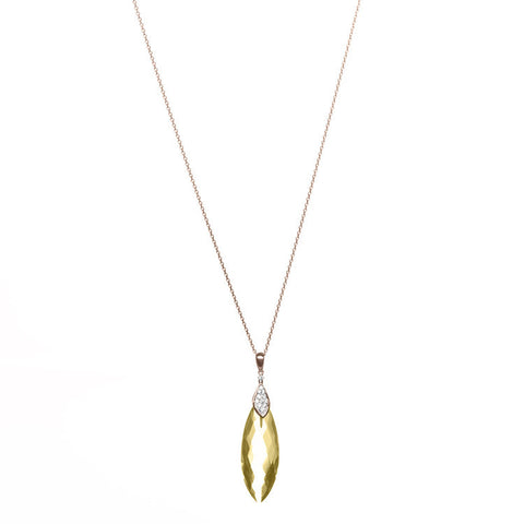 Lemon Quartz Briolette Pendant