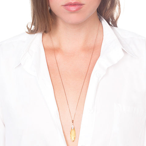 Lemon Quartz Briolette Pendant