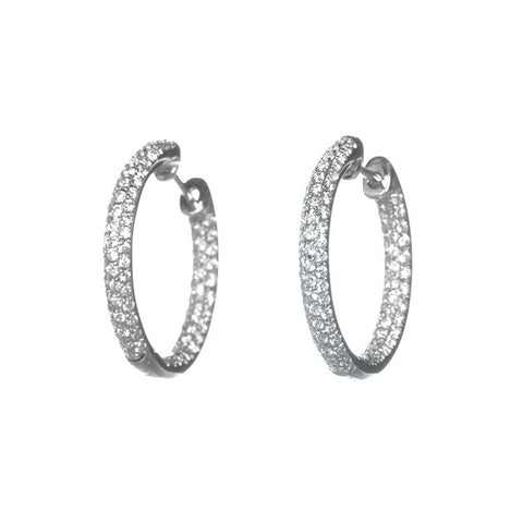 Triple Row Diamond Hoops