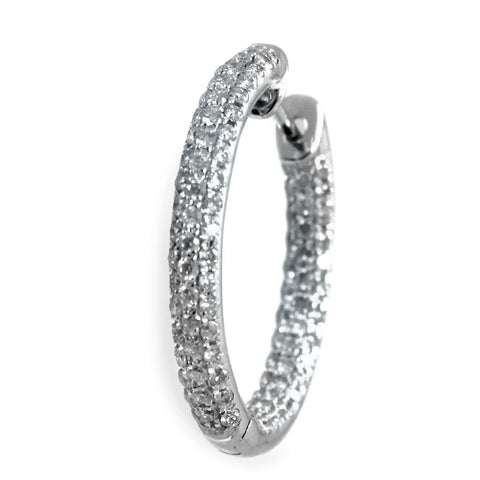 Triple Row Diamond Hoops