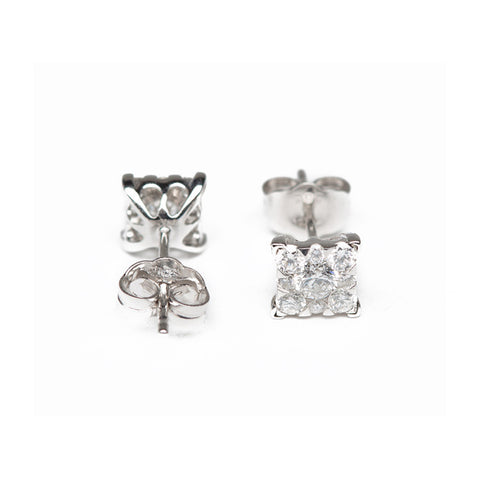 Princess Cut Illusion Diamond Studs