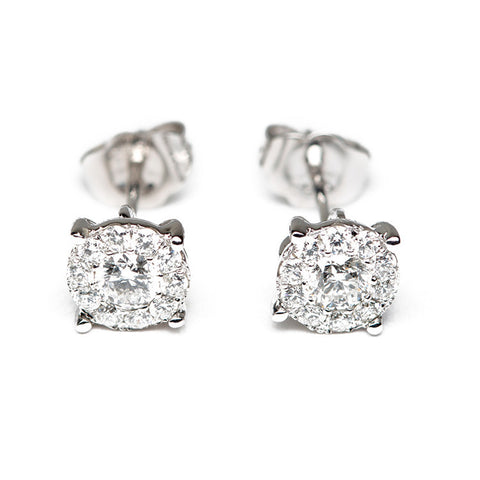 Round Illusion Diamond Studs
