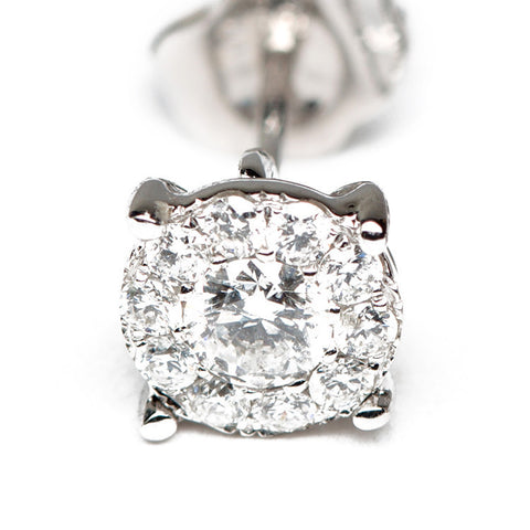 Round Illusion Diamond Studs