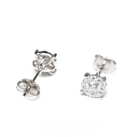 Round Illusion Diamond Studs