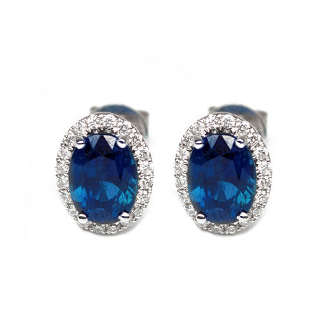 Diamond And Sapphire Studs