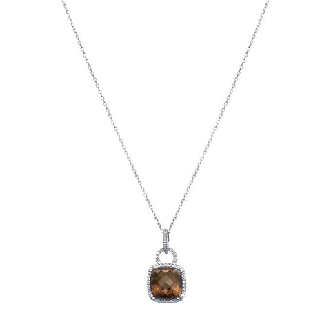Pratiksha for Heirlume Smoky Quartz And Diamond Pendant Necklace
