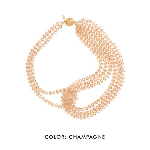 SBG Crystal Statement Necklace in champagne