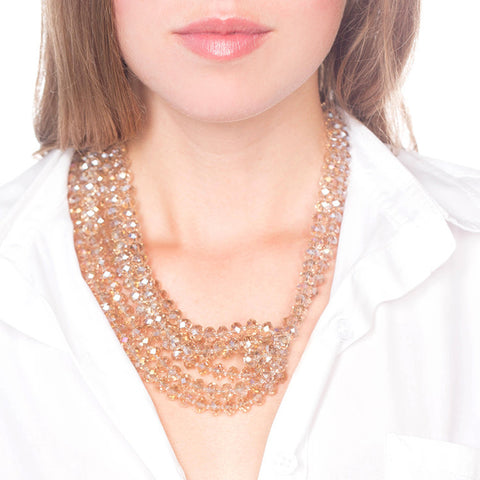 Crystal Statement Necklace on Person