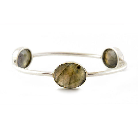 Sterling Silver Labradorite Bangle