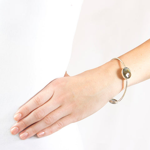 Sterling Silver Labradorite Bangle